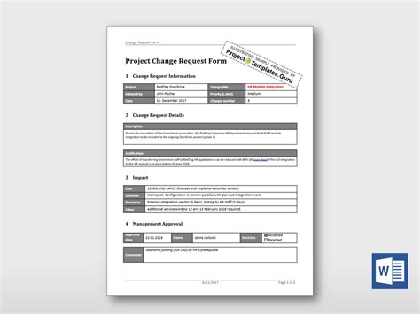 Simple Change Request Form