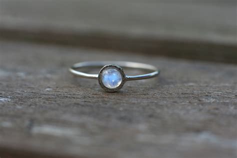 Rainbow Moonstone ring in 14k white gold, moonstone engagement ring ...