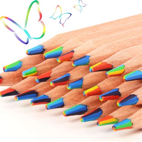 Buy ThEast 10 Piece Rainbow Coloured Pencils, 7 Color in 1 Pencils for ...