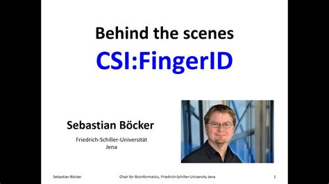 CSI:FingerID behind the scenes - YouTube