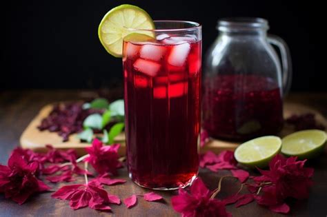 Premium AI Image | Agua de Jamaica Iced Hibiscus Tea