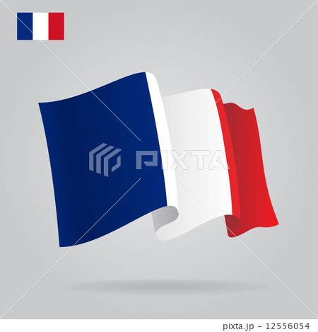 Flat and waving French Flag. Vectorのイラスト素材 [12556054] - PIXTA