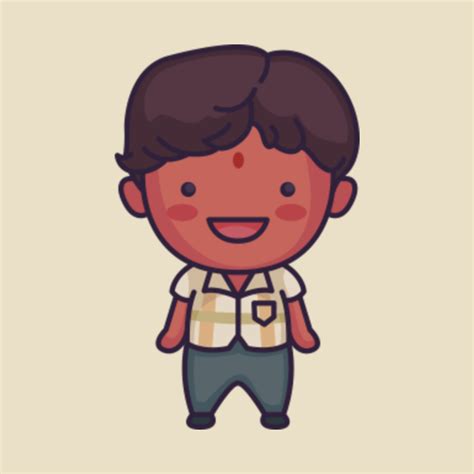 Cute Indian Boy Cartoon - Indian Boy - T-Shirt | TeePublic