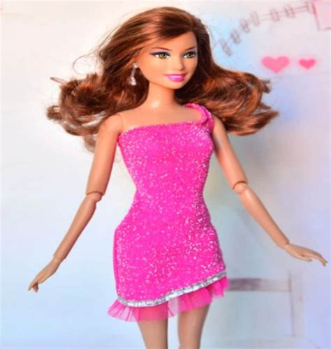 For Barbie Pink Dress Glitter Barbie Dress Fits Barbie Short | Etsy