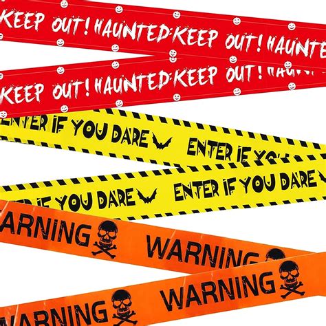 Amazon.com: 3 Rolls Halloween Fright Tape, Halloween Decoration Caution ...