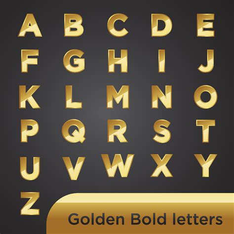 a to z gold letter golden fonts bold gold bar font type face best for logos and greeting cards ...