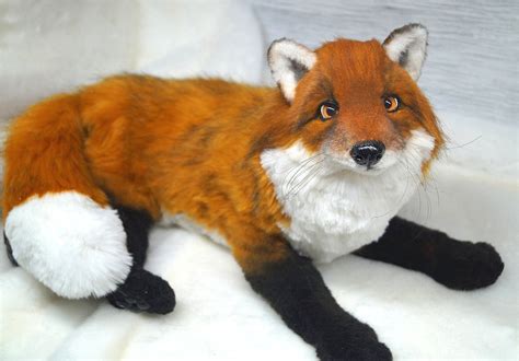 Realistic Fox Toy Soft Plush Present for myself Gift for | Etsy