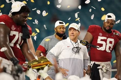 Coach Nick Saban Spends Little Time Celebrating National Champion