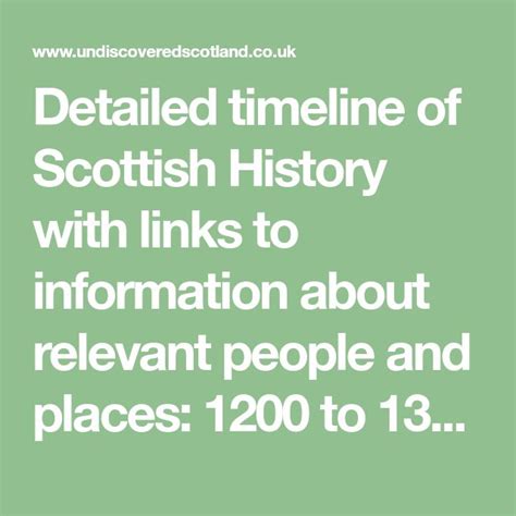 Detailed timeline of Scottish History with links to information about relevant people and places ...