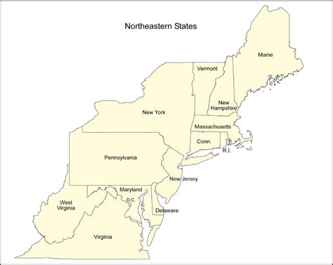 32 Specified Northeast Map With States And Capitals — db-excel.com