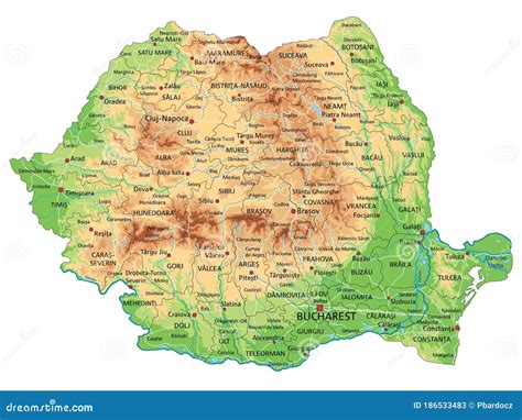 Physical Map Of Romania Stock Photography | CartoonDealer.com #5262272