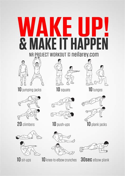 Wake up & Make it happen | Wake up workout, Pinterest workout, Workout programs