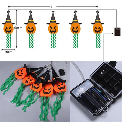 5Pcs Halloween Hanging Lights Battery Operated LED Flashing Light Party Lantern Lamp Pumpkin ...