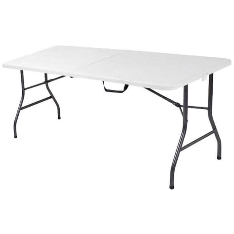 Cosco 72 in. White Speckle Plastic Fold-in-Half Folding Banquet Table 14678WSP1 - The Home Depot