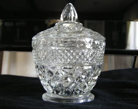 Vintage Glass Sugar Bowl With Lid - Etsy