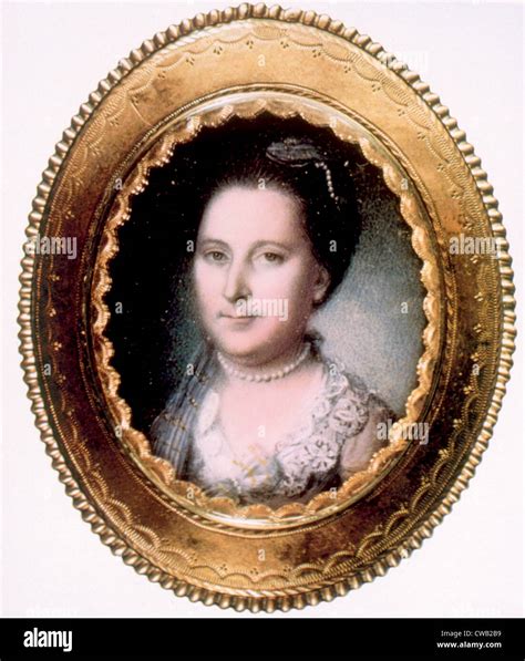 Martha Washington (1731-1802), first Lady (1789-1797), miniature portrait by Charles Willson ...