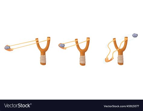 Sling shot cartoon slingshot animation stretch Vector Image