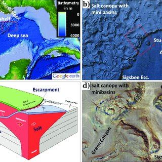 Overview of the study area in the Gulf of Mexico: Bathymetry of the ...