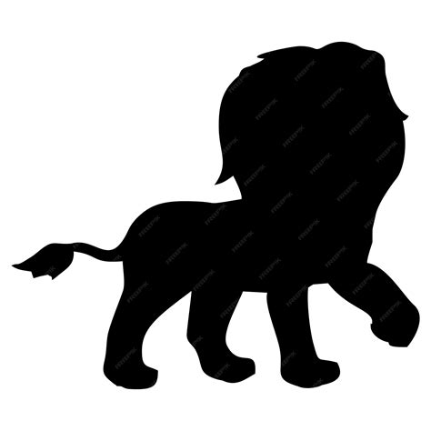 Premium Vector | Black silhouette of a lion or king of the jungle