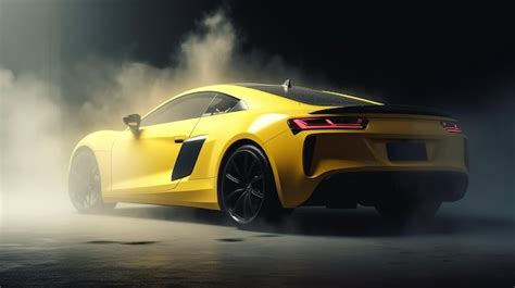 Premium Photo | A yellow sports car wallpaper