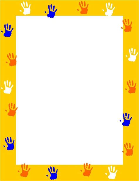 Handprint Border Clip Art