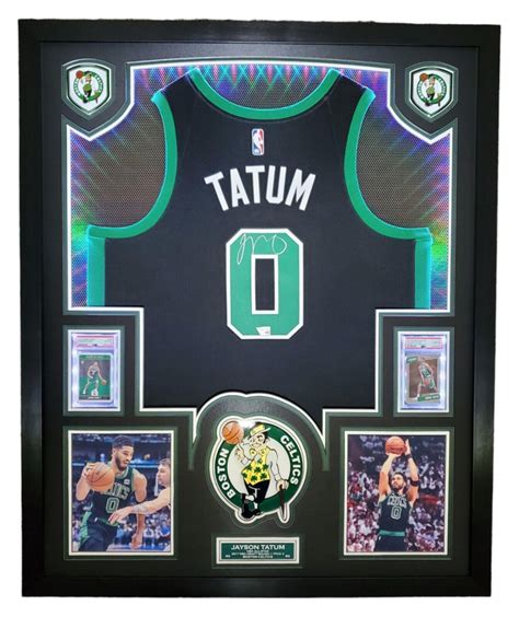 Jayson Tatum Signed Celtics Custom Framed LED Backlit Nike Jersey ...