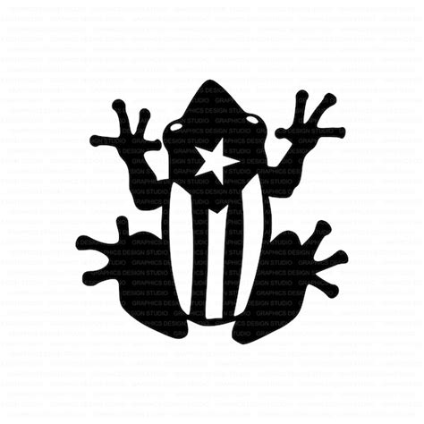 Puerto Rico Frog Puerto Rico Flag Coqui Silhouette SVG - Etsy