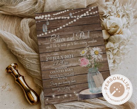 Rustic Barn Wedding Invitation Rustic Wedding Invitations - Etsy UK