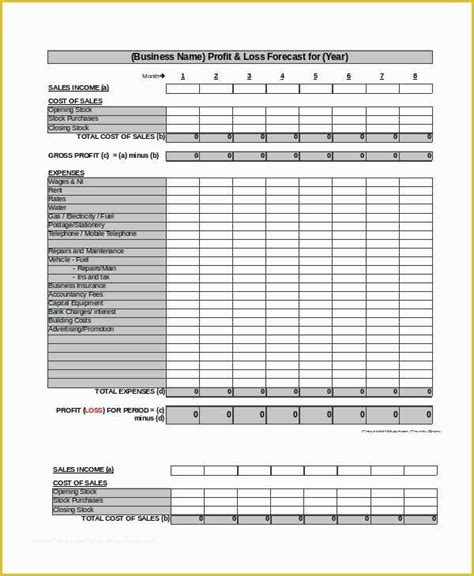 Profit and Loss Statement Excel Template Free Of 12 Profit and Loss Templates In Excel ...