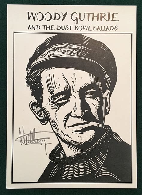 Attempted Bloggery: Woody Guthrie and the Dust Bowl Ballads Signed Print by Nick Hayes