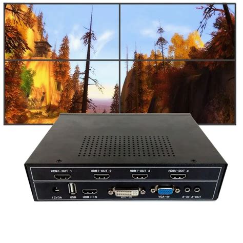 2x2 video wall processor for 4 tv video wall display hdmi dvi vga usb input hdmi output-in TV ...