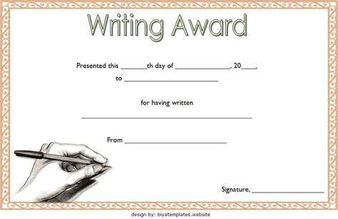 Best Handwriting Award Certificate Printable | Writing competition, Awards certificates template ...