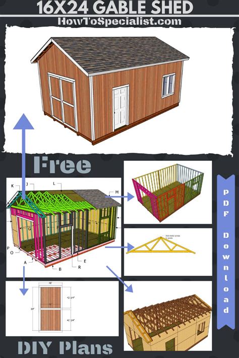 16x24 Shed Plans Free - PDF Download | HowToSpecialist - How to Build, Step by Step DIY Plans ...