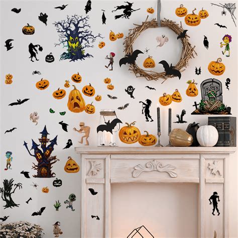 Rush Halloween Window Sticker Bats Window Clings Halloween Decorations ...