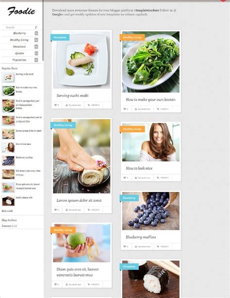 Food, Recipe Blog Website Templates & Themes | Free & Premium | Free ...