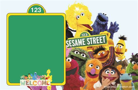 Sesame Street Birthday Invitations Template - Get More Anythink's