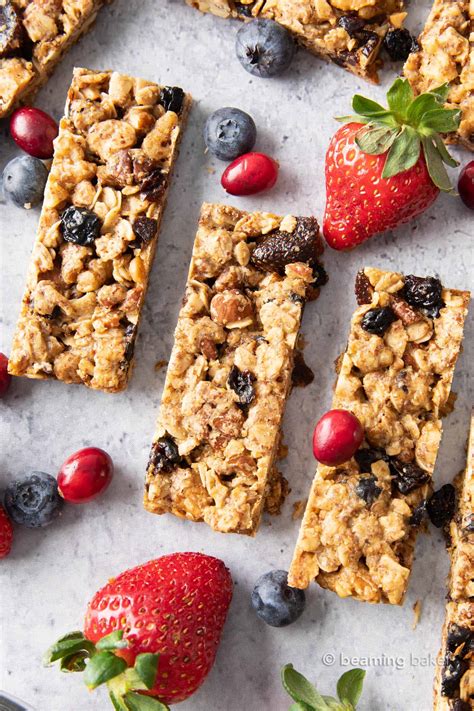 Healthy Berry Granola Bars (Vegan, GF) - Beaming Baker