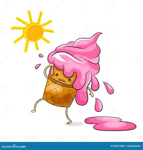 Melting Ice Cream Vector Illustration | CartoonDealer.com #26027088