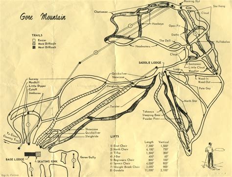 Gore Mountain Trail Map 1969 | NY Ski Blog