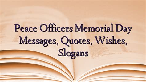 Peace Officers Memorial Day Messages, Quotes, Wishes, Slogans - TechNewzTOP