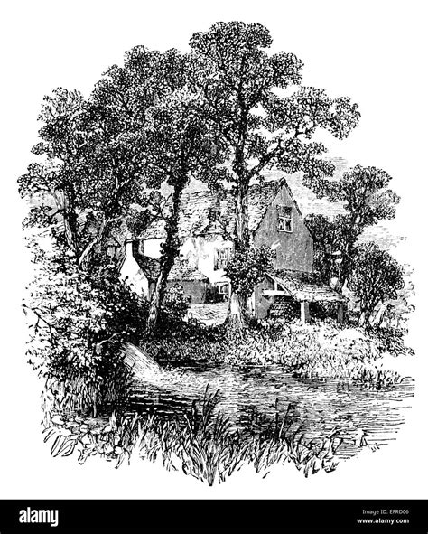 English country cottage, photographed from 'English Pictures Drawn with Pen and Pencil ...