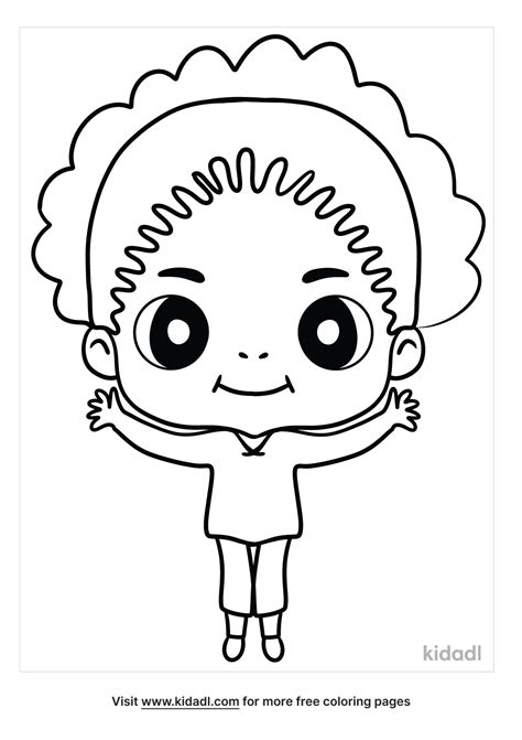 African American Baby Girl Coloring Page. Free People Coloring Page ...