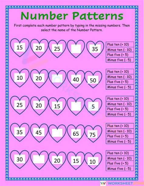Number Patterns 16 Worksheet