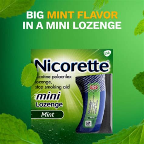 Nicorette Mini Nicotine Lozenges, Mint, 2mg, 81 ct