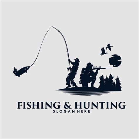 Hunting and Fishing logo design template 11223951 Vector Art at Vecteezy