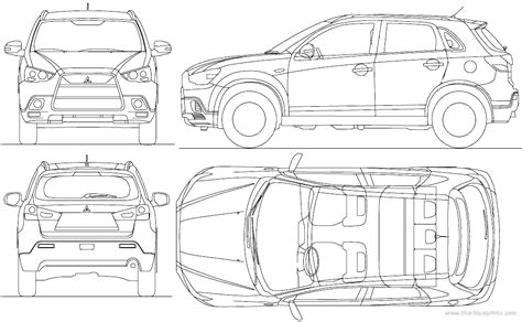 2010 Mitsubishi ASX SUV blueprints free - Outlines