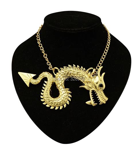 New gold dragon totem necklace mens animal pendant chain necklace cheap ...