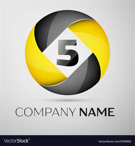 Number five logo symbol in the colorful circle Vector Image