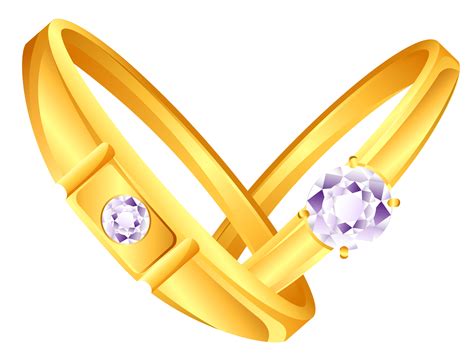 Wedding golden rings PNG image