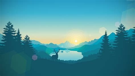 HD wallpaper: flat, forest, deer, 4k, 5k, iphone wallpaper, abstract ...